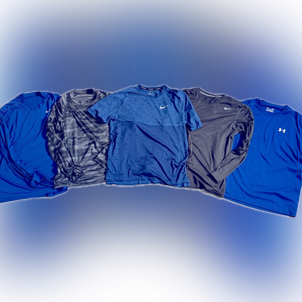 5 Drifit Shirts! Nike/Under Armour. Long and short sleeve bundle, men’s large